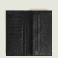 Längliche Brieftasche 14 cc mit Reißverschluss aus Sartorial Leder