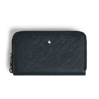 Mittelgroße Continental-Brieftasche 12 cc mit Reißverschluss aus Sartorial Leder